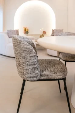 Richmond Interiors Eetkamerstoel Elvi mocca chunky - Set van 2