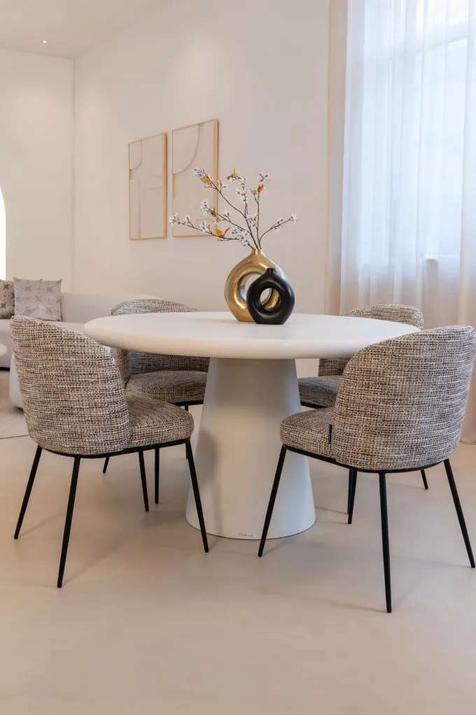 Richmond Interiors Eetkamerstoel Elvi mocca chunky - Set van 2