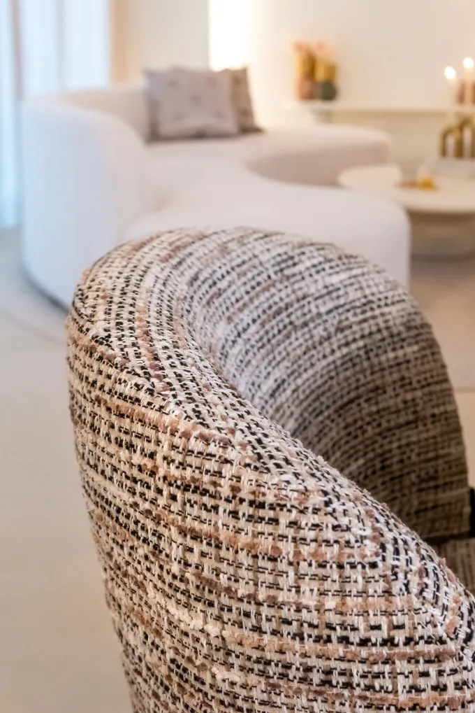 Richmond Interiors Eetkamerstoel Elvi mocca chunky - Set van 2