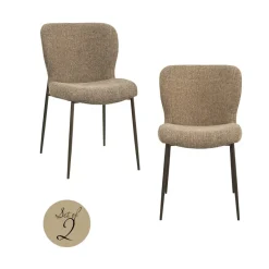 Richmond Interiors Eetkamerstoel Odarby bruin tweed- Set van 2