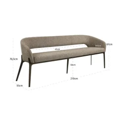 Richmond Interiors Eetkamer bank Kenzi bruin tweed