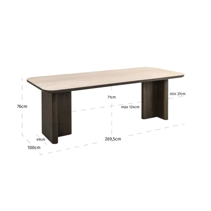 Richmond Interiors Eettafel Nando brown 270