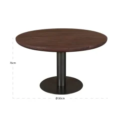 Richmond Interiors Eettafel Baldwin spicebruin 130Ø