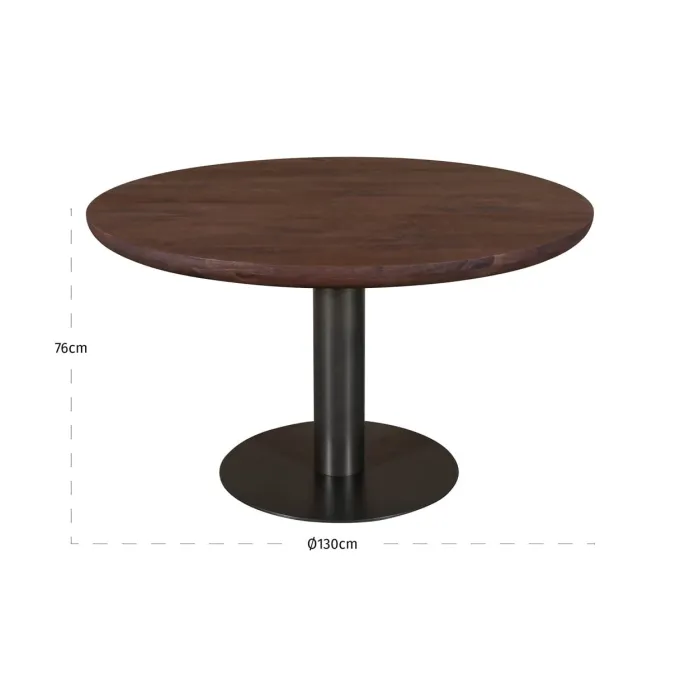 Richmond Interiors Eettafel Baldwin spicebruin 130Ø