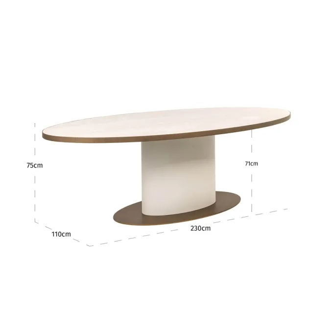 Richmond Interiors Eettafel Tivoli white oval 230