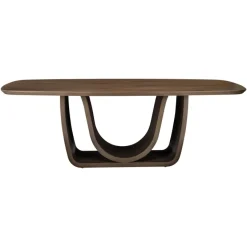 Richmond Interiors Eettafel Windsor walnut 230 brass onderstel