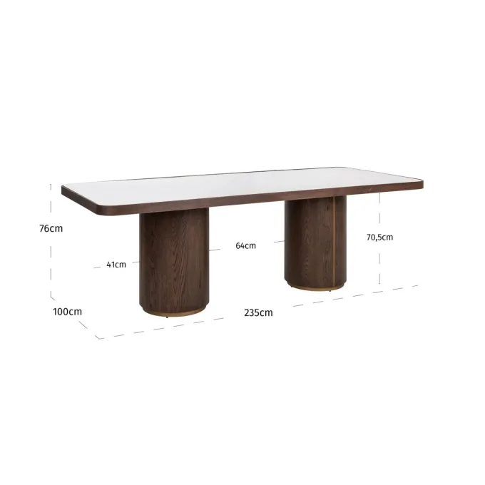 Richmond Interiors Eettafel Willox brown 235 including glass