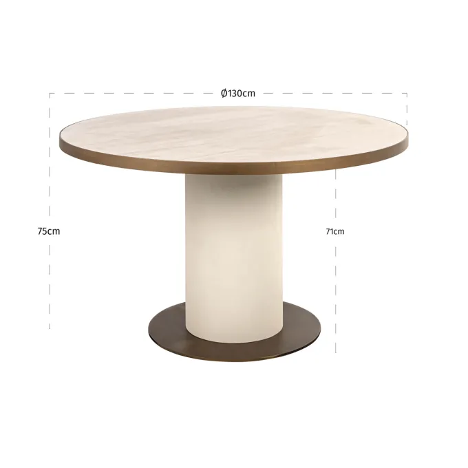 Richmond Interiors Eettafel Tivoli white 130Ø