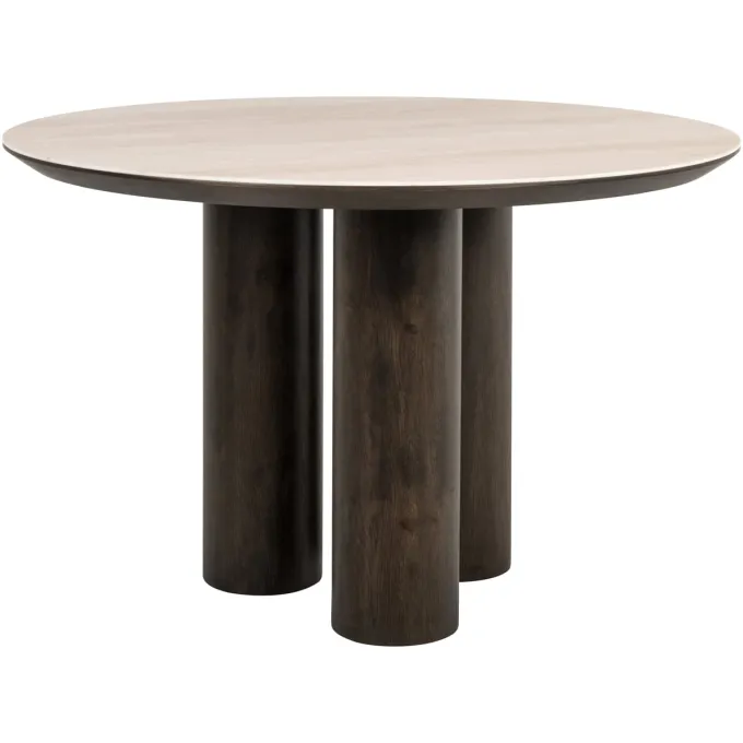 Richmond Interiors Eettafel Ritz Brown Ø120 | Richmond Interiors | Travertin & Eikenfineer | De Woon Winkel