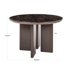 Richmond Interiors Eettafel Almundi chocolade bruin 120Ø