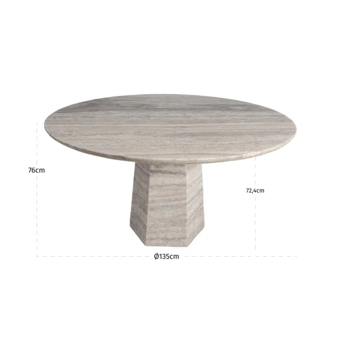 Richmond Interiors Eettafel Westin grijs 135Ø