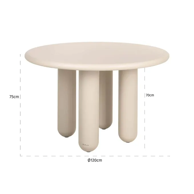 Richmond Interiors Eettafel Calma 120Ø Beige