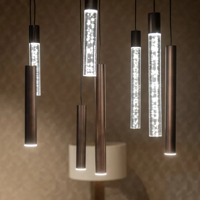 Richmond Interiors Hanglamp Oxley 8 lampen Brons