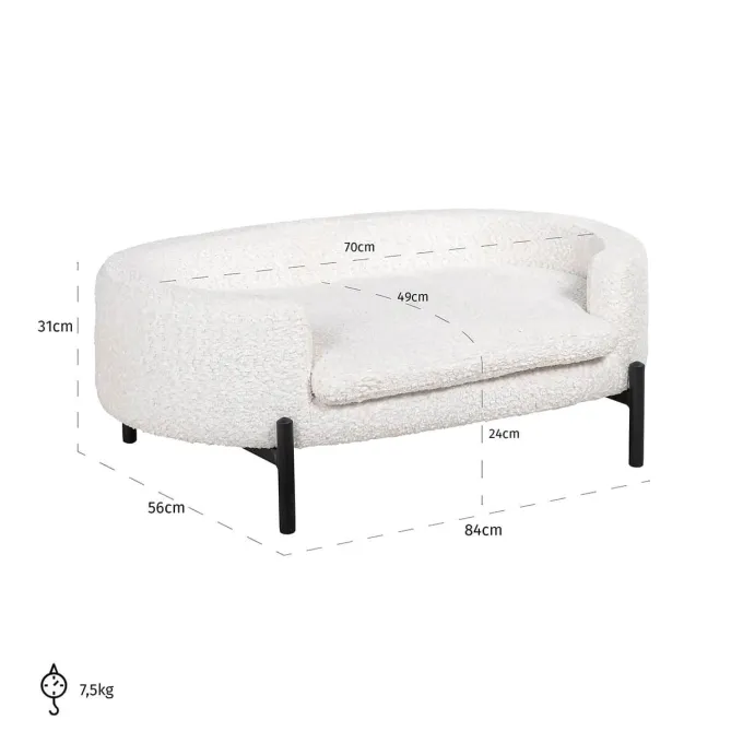 Richmond Interiors Huisdierenbed Dolly Wit sheep Sheep 02 Wit