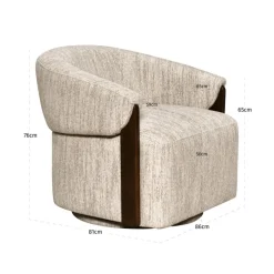 Richmond Interiors Lounge stoel Marina naturel softweave draaistoel