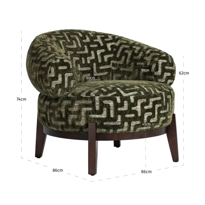Richmond Interiors Lounge stoel Montana moss labyrinth