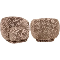 Richmond Interiors Lounge stoel Negreslo bruin labyrinth