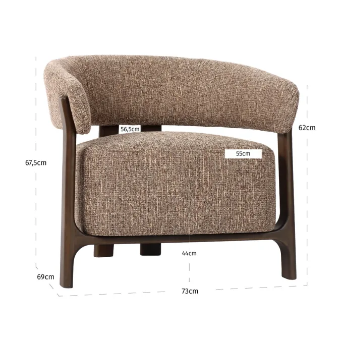 Richmond Interiors Lounge stoel Dalara brown tweed