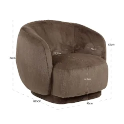 Richmond Interiors Lounge stoel Negreslo bruin fluffy