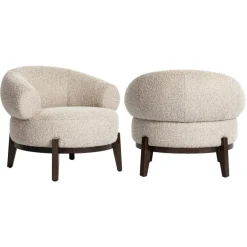 Richmond Interiors Lounge stoel Montana naturel chunky fire retardant