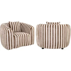 Richmond Interiors Lounge stoel Luxandra stripes zand