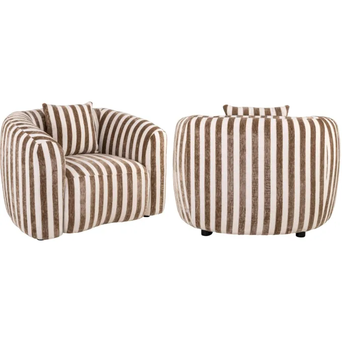 Richmond Interiors Lounge stoel Luxandra stripes zand