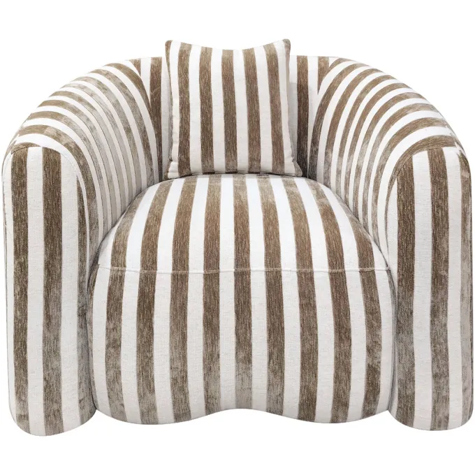 Richmond Interiors Lounge stoel Luxandra stripes zand