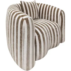 Richmond Interiors Lounge stoel Luxandra stripes zand