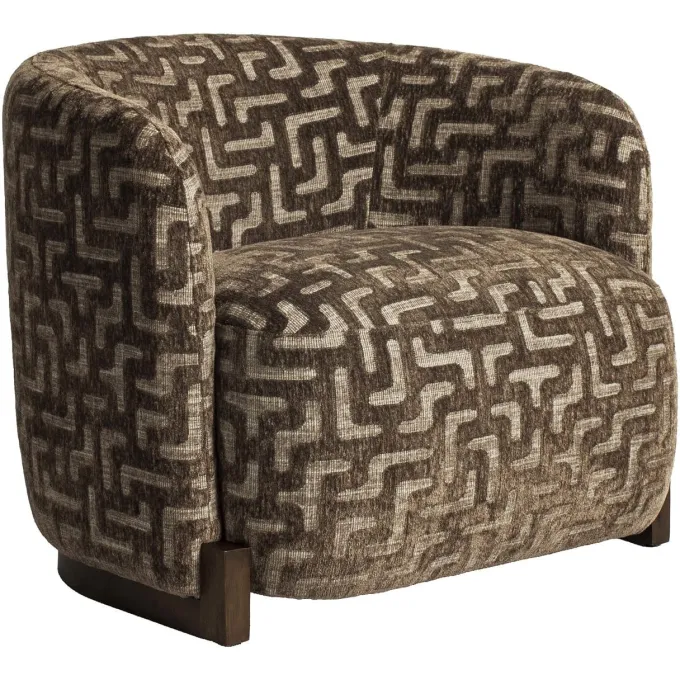 Richmond Interiors Lounge stoel Hannah bruin labyrinth fire retardant