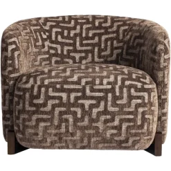 Richmond Interiors Lounge stoel Hannah bruin labyrinth fire retardant