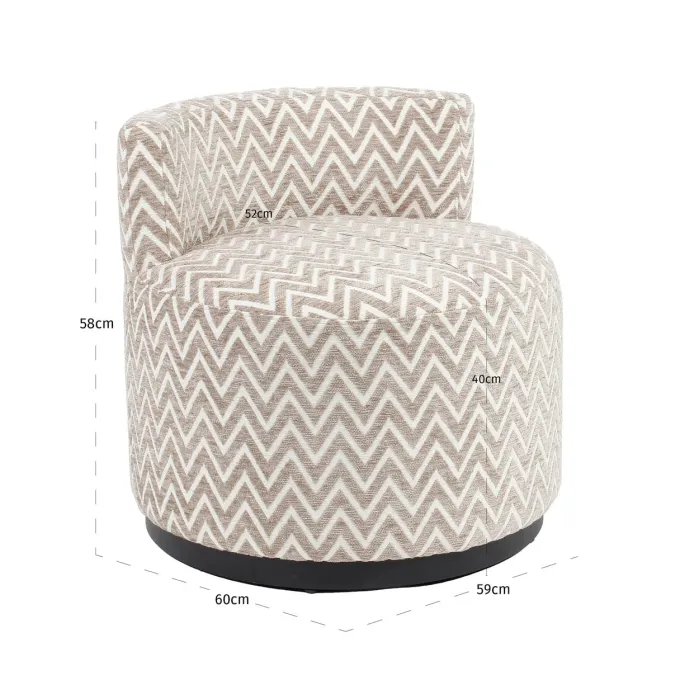 Richmond Interiors Lounge stoel Franny zand chevron