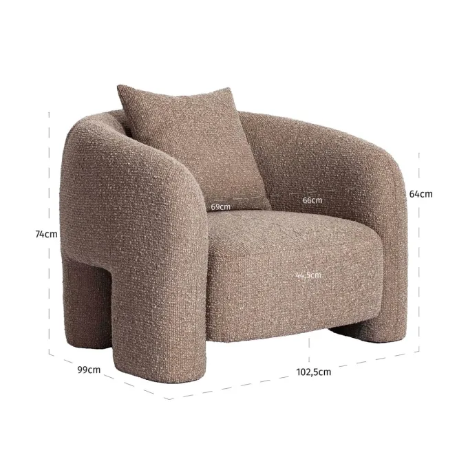 Richmond Interiors Lounge stoel Tuscany mocca chunky