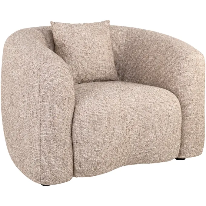 Richmond Interiors Lounge stoel Luxandra zand tweed fire retardant
