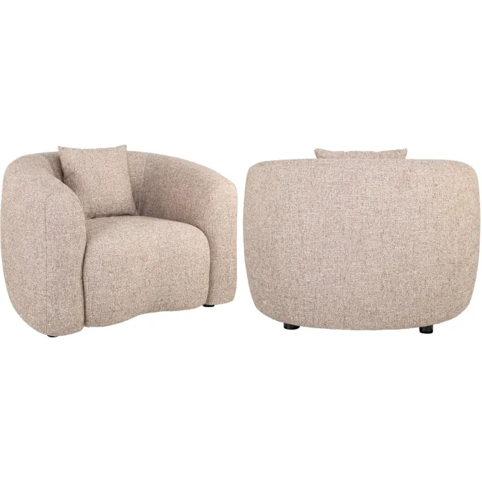 Richmond Interiors Lounge stoel Luxandra zand tweed fire retardant
