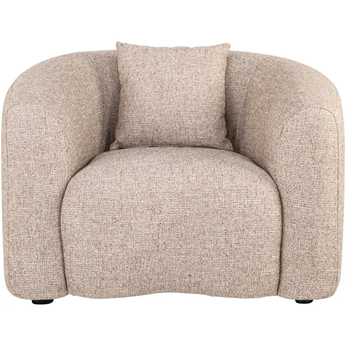 Richmond Interiors Lounge stoel Luxandra zand tweed fire retardant