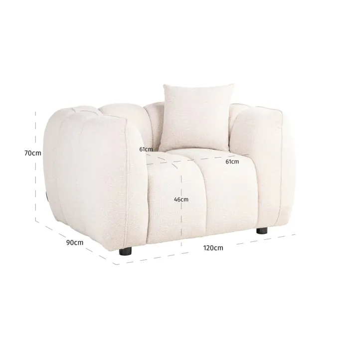 Richmond Interiors Lounge stoel Jezebel cream fancy