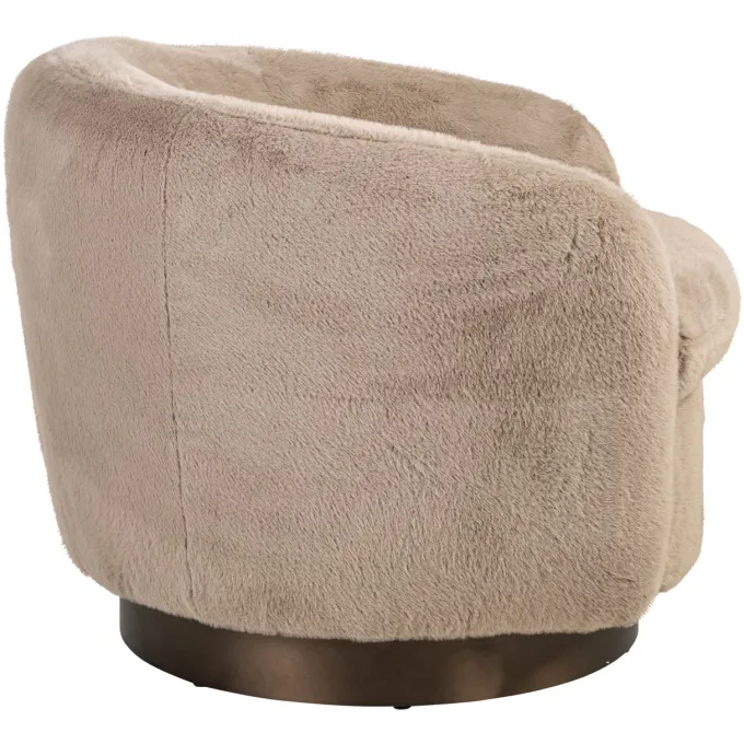 Richmond Interiors Lounge stoel Colmar khaki fluffy draaistoel