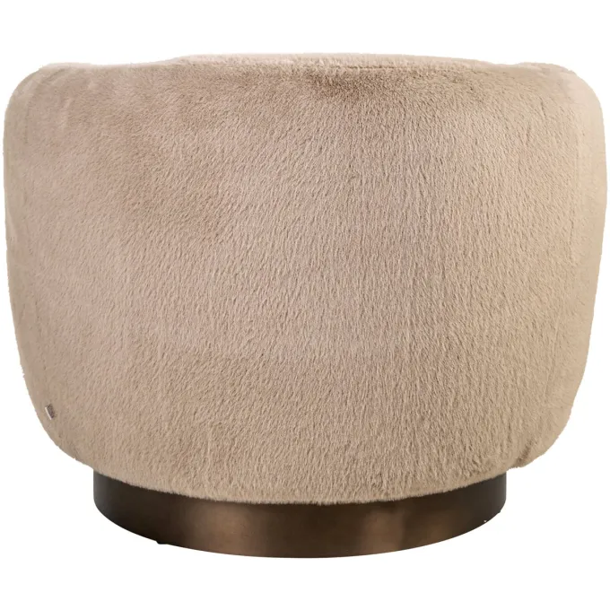 Richmond Interiors Lounge stoel Colmar khaki fluffy draaistoel
