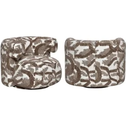 Richmond Interiors Lounge stoel Talley bruin nature draaistoel