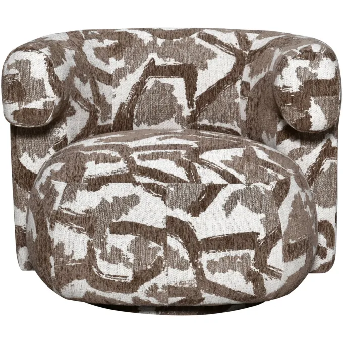 Richmond Interiors Lounge stoel Talley bruin nature draaistoel