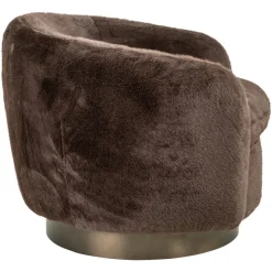 Richmond Interiors Lounge stoel Colmar chocolade fluffy draaistoel