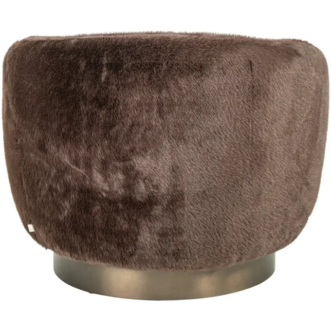 Richmond Interiors Lounge stoel Colmar chocolade fluffy draaistoel