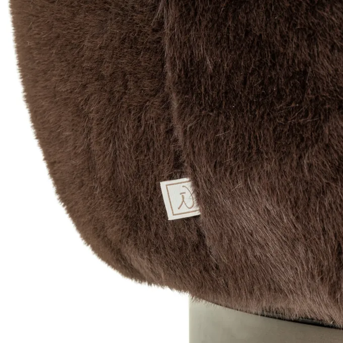 Richmond Interiors Lounge stoel Colmar chocolade fluffy draaistoel
