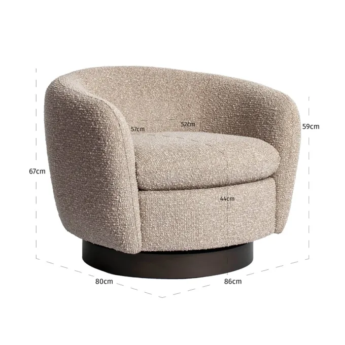 Richmond Interiors Lounge stoel Colmar naturel chunky