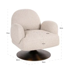 Richmond Interiors Lounge stoel Kagney biscotti swivel