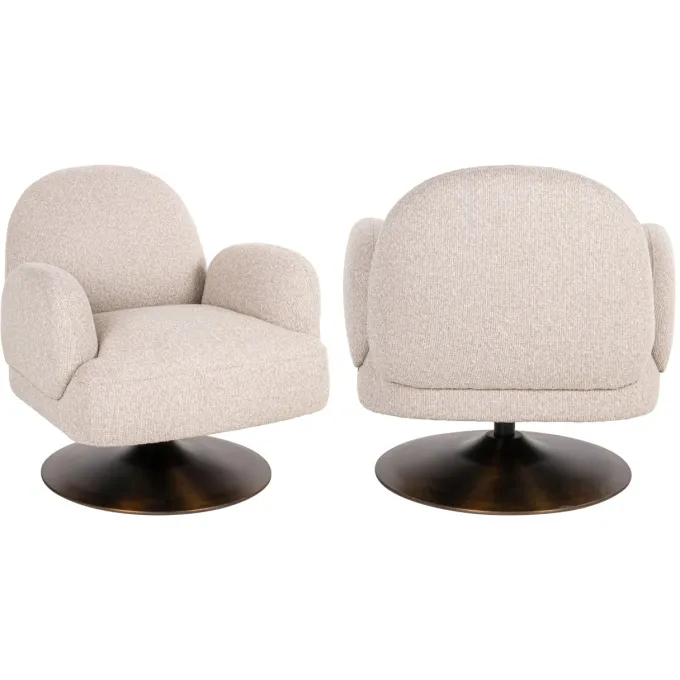 Richmond Interiors Lounge stoel Kagney biscotti swivel