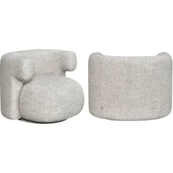 Richmond Interiors Lounge stoel Talley creme tweed draaistoel