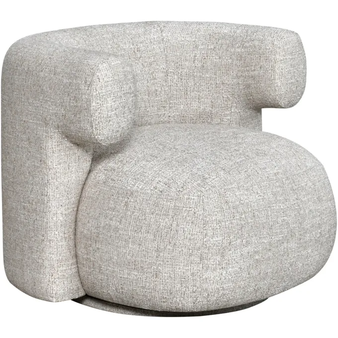 Richmond Interiors Lounge stoel Talley creme tweed draaistoel