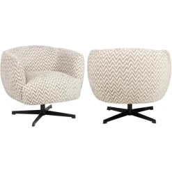 Richmond Interiors Lounge stoel Estelle zand chevron draaibaar