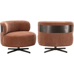 Richmond Interiors Lounge stoel Lauren be recht mocha mousse